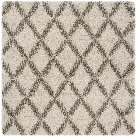 Safavieh Hudson Shag 300 Power Loomed Square Area RugIvory & Grey 7 x 7 ft. SGH333A-7SQ